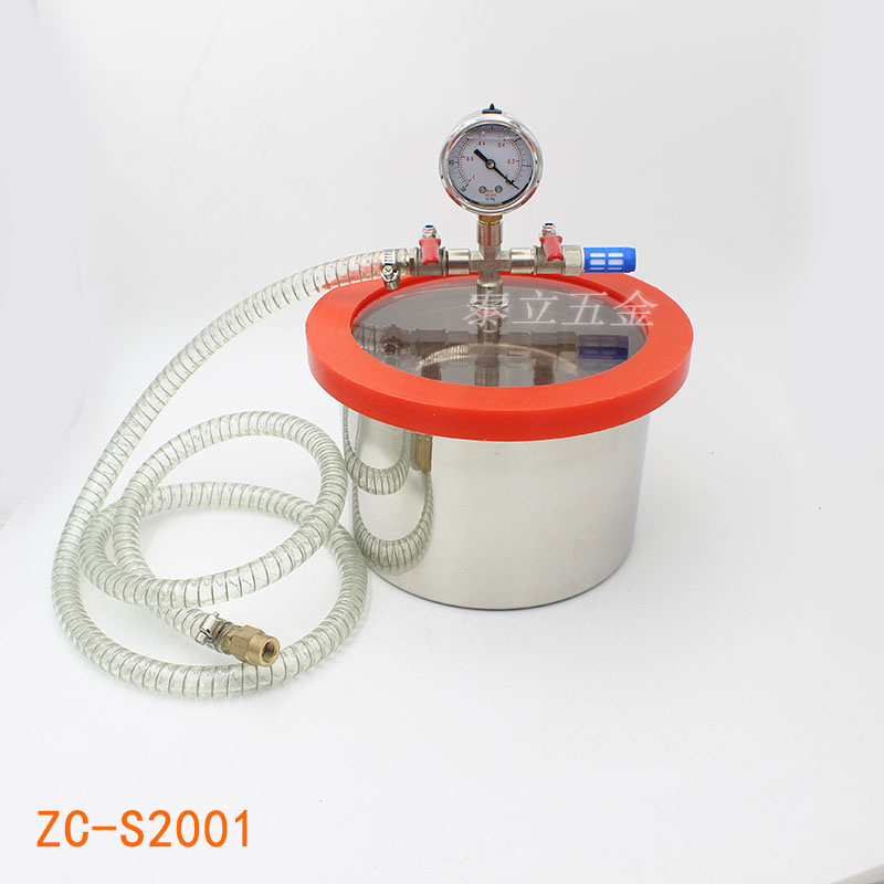 Vacuum Chamber Stainless Steel Acrylic Lid - Paslanmaz Çelik 3L Vakum Gaz Giderme