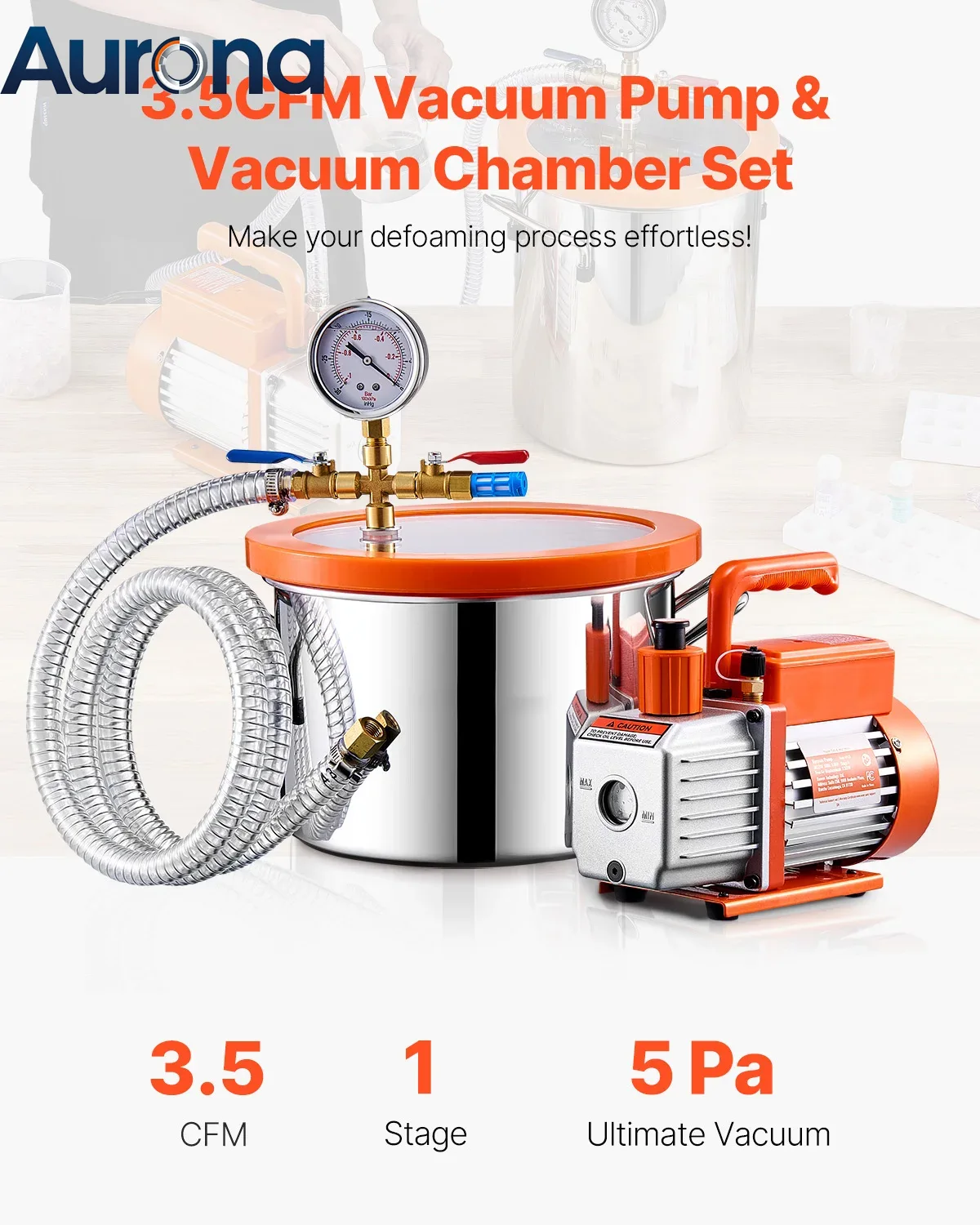 Vacuum Degassing Chamber 3 Gallon Pump - 【Akıllı】SucceBuy 1,5 / 3 / 5