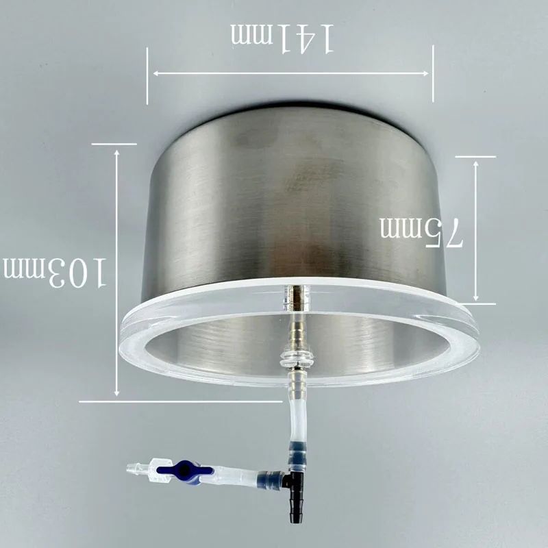 Vacuum Chamber Stainless Steel Acrylic Lid - 1.1L Vakumlu Gaz Giderme Odası 304