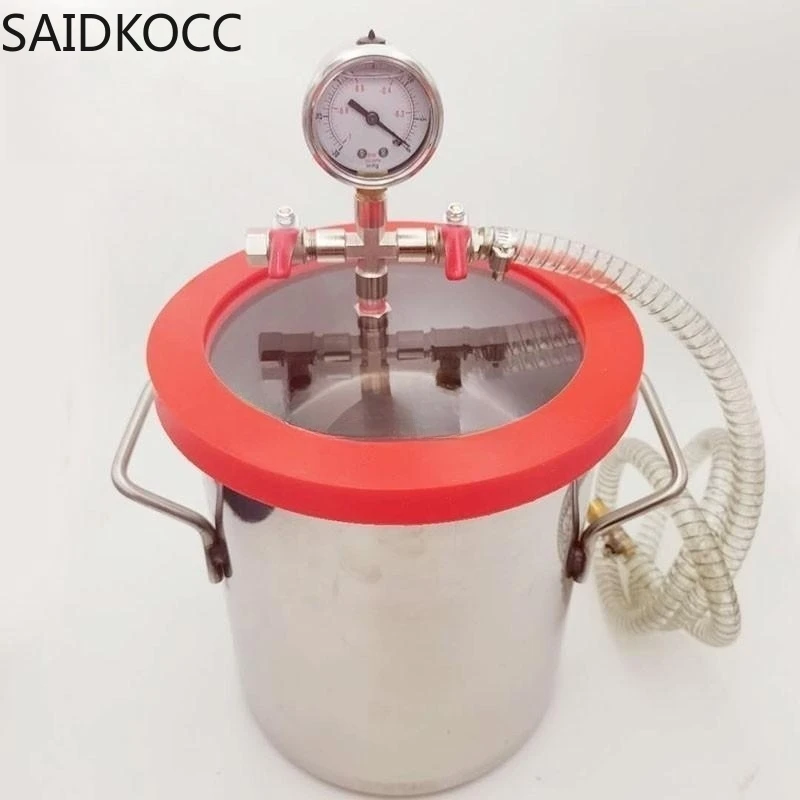 Vacuum Chamber Stainless Steel Acrylic Lid - 2 galon 8L Paslanmaz Çelik Vakum