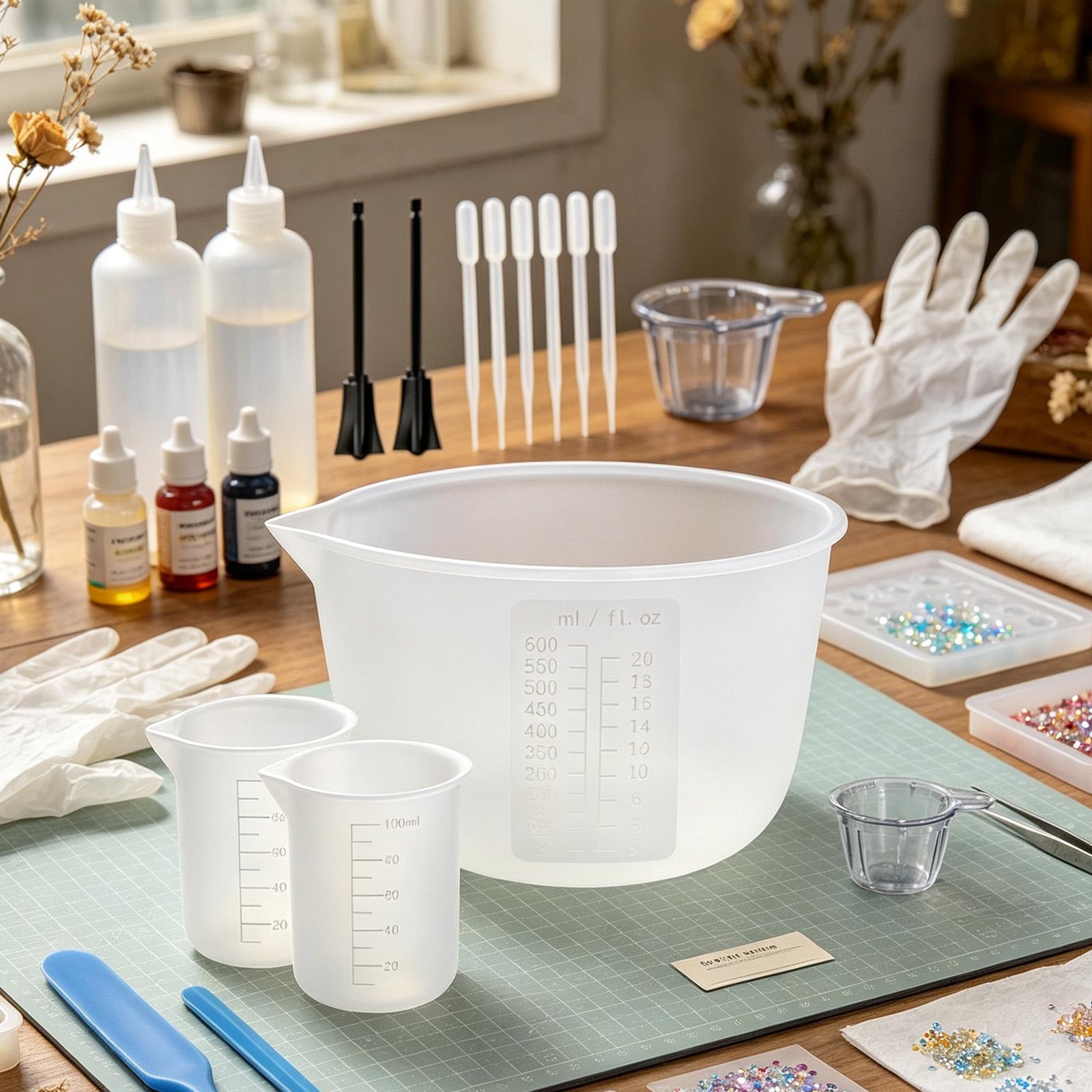 Reçine Ölçüm Kapları ve Pipetl - Resin Mixing Cups Silicone Reusable Graduated incelemesi ve fiyatı
