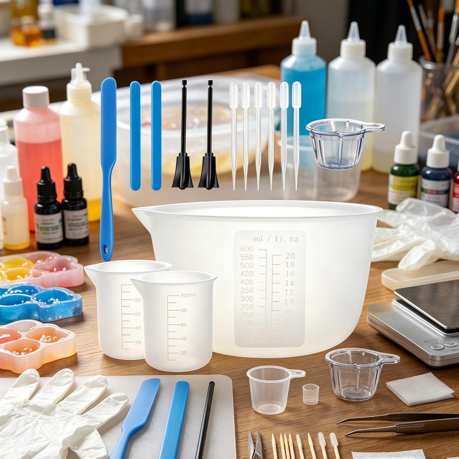 Reçine Ölçüm Kapları ve Pipetl - Resin Mixing Cups Silicone Reusable Graduated incelemesi ve fiyatı