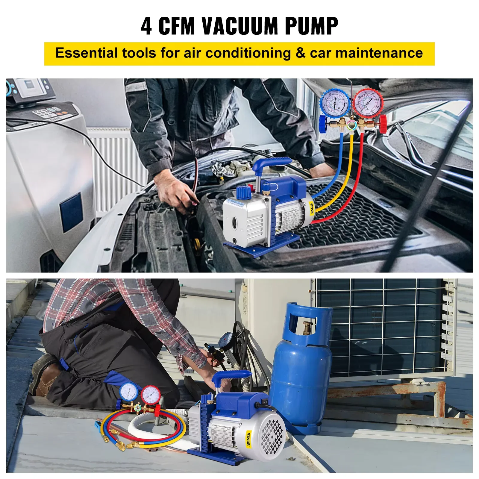 SIHAO 1.8-4CFM 1/3HP Yağsız Dö - Rotary Vane Vacuum Pump Hvac 4Cfm 1/3Hp incelemesi ve fiyatı