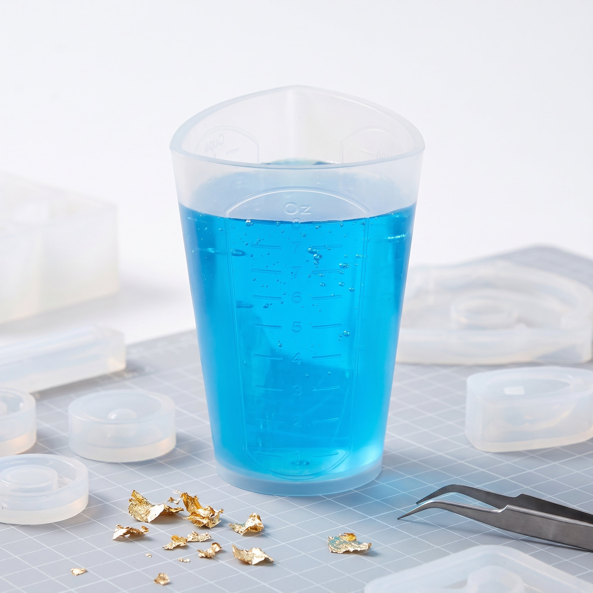 Silikon Ölçü Kabı, Üçgen Şekil - Resin Mixing Cups Silicone Reusable Graduated incelemesi ve fiyatı