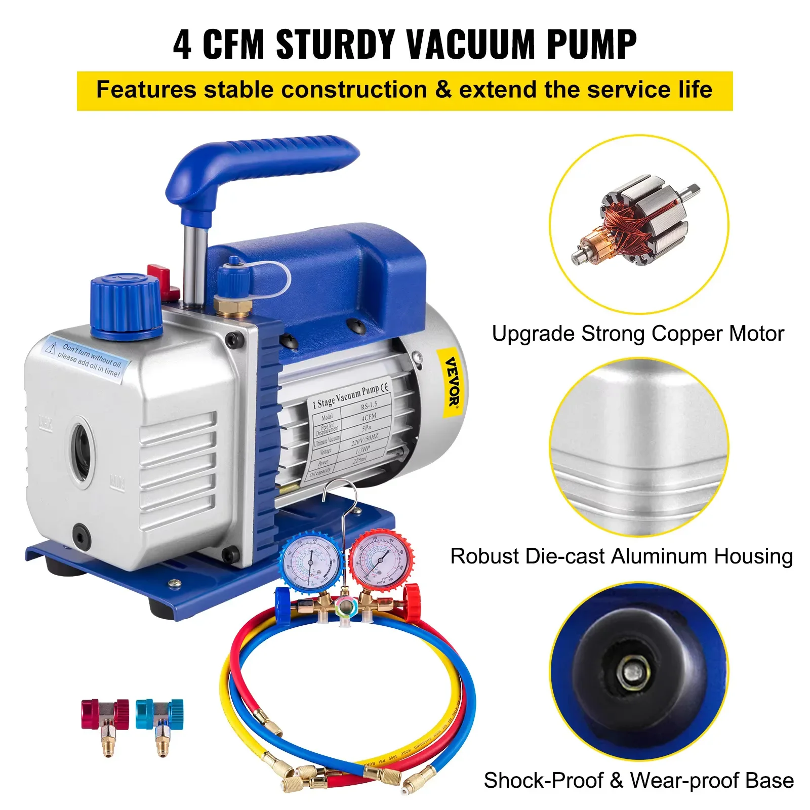 SIHAO 1.8-4CFM 1/3HP Yağsız Dö - Rotary Vane Vacuum Pump Hvac 4Cfm 1/3Hp incelemesi ve fiyatı