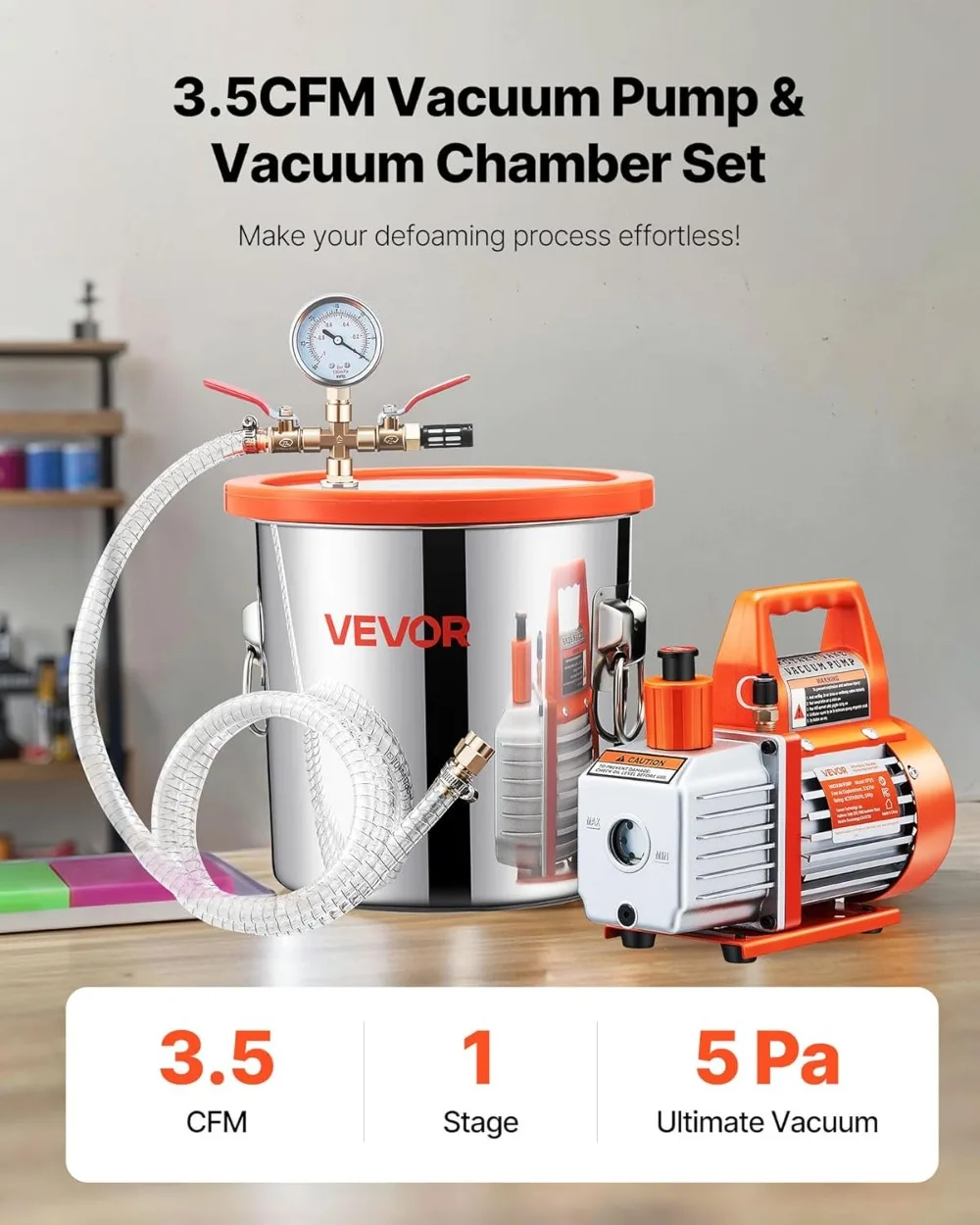 3 Galon Vakum Odası Kiti, Pomp - Vacuum Degassing Chamber 3 Gallon Pump incelemesi ve fiyatı