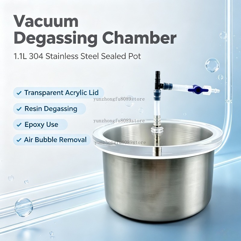 1 Litrelik Vakumlu Gaz Giderme - Vacuum Chamber Stainless Steel Acrylic Lid incelemesi ve fiyatı